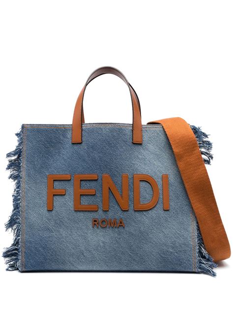 fendi denim fringe tote|fendi bag.